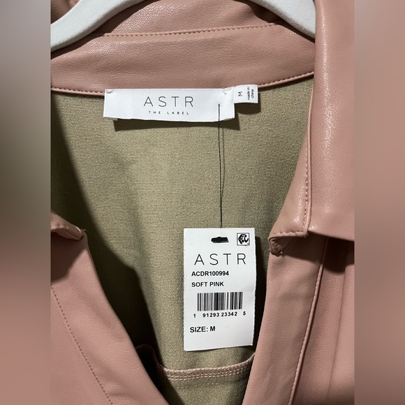 ASTR Terra Faux Leather Dress - Light Pink - Size Medium - Picture 6 of 10